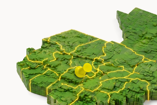 Mapa de Guatemala en voxel